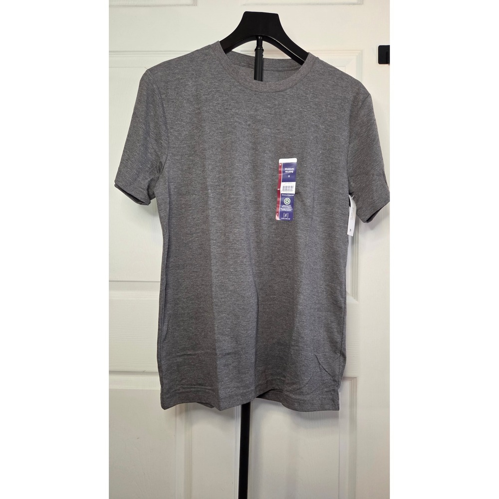 George Mens Moisture Wicking Crew Tee Charcoal Grey Heather Small S NEW